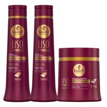 Liso Com Força Haskell Disciplinante Máscara 500g + 2 Shampoos