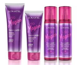Liso Mágico Shampoo + Condicionador + 2 Fluidos Termoativado - Lowell