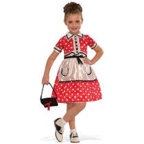 Little Lady 1950-estilo meninas tamanho S 4/6 Vestido Costume