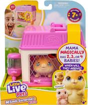 Little Live Pets Mama Surprise Minis Hamster, cuide da sua mamãe hamster ou mamãe coelha em sua gaiola para revelar 2, 3 ou 4 mini bebês