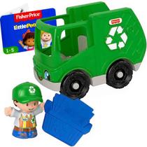 Little People Mini Boneco + Caminhão de Reciclagem - Fisher Price Mattel GMJ17