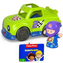 Little People Mini Boneco Piloto + Carro de Corrida - Fisher Price Mattel GTT71