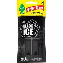 LITTLE TREES Aromatizante para Auto Black Ice - Juego de 4 Envolturas para Ventilación