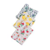 Little Unicorn Berry Lemonade Cotton Muslin Swaddle Set Conjunto de 3 Mirtilo, Morango, Limão 100% Algodão Super Suave de Recém-nascidos e Lactentes Grande de 47" x 47" Lavável à máquina