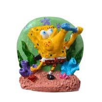 Litwin Enfeite de Resina Bob Esponja p/ Aquario e Beteiras