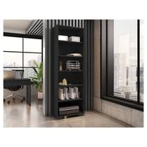 Livreiro Ambiente Office Preto Trama - Móveis Leão Livreiro Ambiente Office Preto Trama - Móveis Leão