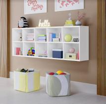 Livreiro Duplo Ely Organizador de Brinquedos Branco MDF