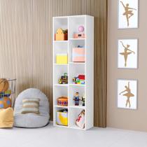 Livreiro Duplo Ely Organizador de Brinquedos Vertical Branco