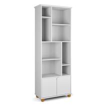 Livreiro Estante Multiuso 2 Portas 8 Nichos 71x185x35 Taurus Patrimar Brancco