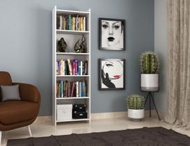 Livreiro Estante Organizadora Escritorio 4 Prateleiras 180 Cm Evidencia - Branco