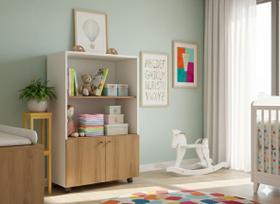 Livreiro Multiuso MDP Estante Prateleira e Rodinhas Sapateira para Brinquedos Livros para Sala Quarto Escritorio Aparador Cantinho do Café Decoração