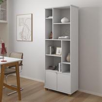 Livreiro / Multiuso TA 2 Portas + 8 Nichos Para Organização Cor Branco Acetinado Livreiro / Multiuso TA 2 Portas + 8 Nichos Para Organização Cor Branco Acetinado