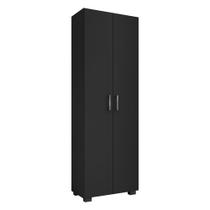 Livreiro Office Allan 02 Portas Grandes L01 Preto TX - ADJ DECOR