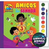 Livro 3 palavrinhas - Amigos do Senhor Livro com Aquarela Crianças Ciranda Evangélico Filhos Meninos Bebê Cristão - Igreja Cristã Amigo Evangélico