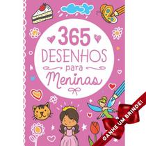 Livro 365 Desenhos para Meninas Pé da Letra Crianças Filhos Infantil Desenho História Brincar Pintar Colorir Passatempos