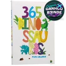 Livro 365 Dinossauros Para Colorir Brasileitura Crianças Filhos Infantil Desenho História Brincar Pintar Colorir