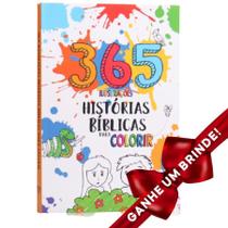 Livro 365 Histórias Bíblicas para Colorir Infantil Crianças Crianças Infantil Evangélico Filhos Meninos Bebê Cristão Família Gospel Igreja Ministério - Presente Aniversário História Bíblica Barato
