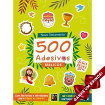 Livro 500 Adesivos Bíblicos Novo Testamento Pé da Letra Crianças Infantil Evangélico Filhos Meninos Bebê Cristão Família