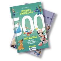 Livro 500 Primeiras Palavras Desenhos para criança aprender vocabulário infantil Disney Minnie Rei Leão Princesas - RIDEEL