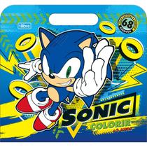 Livro Álbum Maleta de Atividades de Colorir Sonic Com 8 Folhas Tilibra