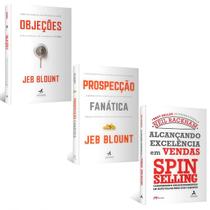 Livro Alcançando Excelência Em Vendas Spin Selling Neil Rackham + Prospecção Fanática + Objeções Jeb Blount