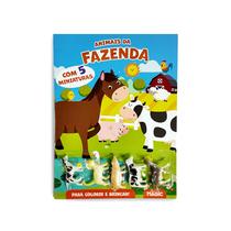 Livro - Animais da Fazenda - Colorir e Brincar com 5 Miniaturas