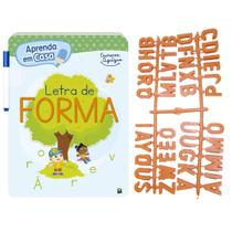 Livro Aprenda em Casa Letra de Forma + 40 Peças Destacáveis Brincar - PLANETOON