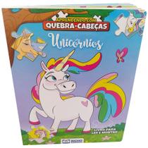 Livro Aprendendo Com Quebra-Cabeça Unicórnios Ler E Montar - Bicho Esperto