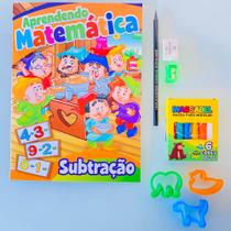 Livro Aprendendo Matemática Subtração Lápis Kit + Massinha