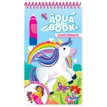 Livro Aqua Book Unicórnio Blu Crianças Filhos Infantil Desenho História Brincar Pintar Colorir Passatempos Divertidos