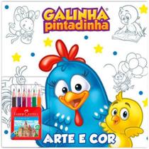 Livro - Arte e Cor com lápis de cor Galinha Pintadinha