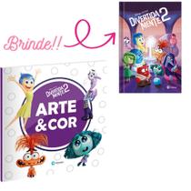 Livro Arte e Cor Divertida Mente 2 + Pop Capa Dura Divertida Mente 2 Disney Pixar