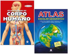 Livro Atlas ilustrado corpo humano+ Atlas Escolar Geográfico