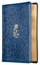 Livro - Bíblia ACF com Espaço para Anotações, Capa luxo azul com flores em baixo relevo, Leitura Perfeita