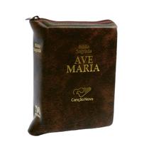 Livro Bíblia Ave Maria de Bolso com Zípper - Evangelize