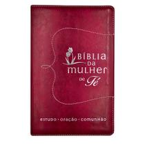 Livro - Bíblia da Mulher de Fé NVI, Capa luxo vermelho