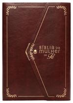 Livro - Bíblia da Mulher de Fé NVI, Letra Grande, Capa luxo vinho com fechamento carteira
