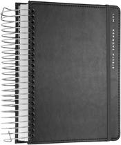 Livro - Bíblia NVI com Espaço para Anotações central, Capa dura cinza com elástico, Espiral, Leitura Perfeita