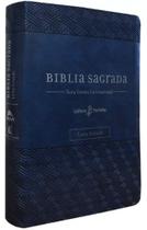 Livro - Bíblia NVI com Espaço para Anotações, Letra Grande, Capa luxo azul, Leitura Perfeita