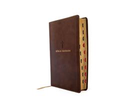 Livro - Bíblia NVI, Couro Soft, Marrom, Letras de Jesus em Vermelho