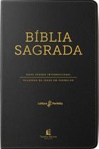 Livro Bíblia NVI, Couro Soft, Preto, Letras Vermelhas, Índice de Dedo, Leitura Perfeita