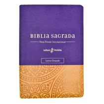 Livro - Bíblia NVI, Couro Soft, Roxo e Amarelo, Letra Grande, Com Espaço para Anotações, Leitura Perfeita