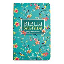 Livro - Bíblia NVI, Letra Grande, Capa luxo, Flores, Leitura Perfeita