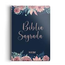 Livro - Bíblia NVI Letra normal - Rosas