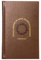 Livro - Bíblia NVI, Letras de Jesus em vermelho, Couro-soft marrom sobre capa dura, Timóteo