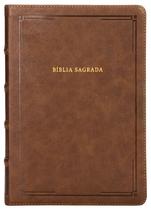 Livro - Bíblia NVI Referência, Capa luxo marrom, Barroca, Letras de Jesus em azul e referências cruzadas, Leitura Perfeita Livro - Bíblia NVI Referência, Capa luxo marrom, Barroca, Letras de Jesus em azul e referências cruzadas, Leitura Perfeita