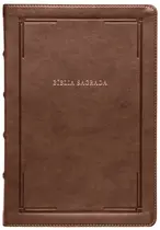 Livro - Bíblia NVI Slim, Letra Grande, Capa luxo marrom, Barroca