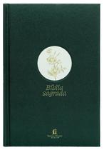 Livro - Bíblia NVI Slim, Letra Grande, Tecido verde sobre capa dura, Flor minimalista