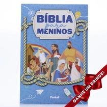 Livro Bíblia Para Meninos + de 200 Ilustrações Azul Crianças Infantil Evangélico Filhos Meninos Bebê Cristão Família