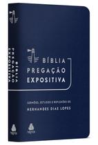 Livro - Bíblia Pregação Expositiva | RA | PU luxo azul claro